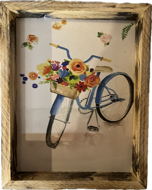 Bicycle flower sign