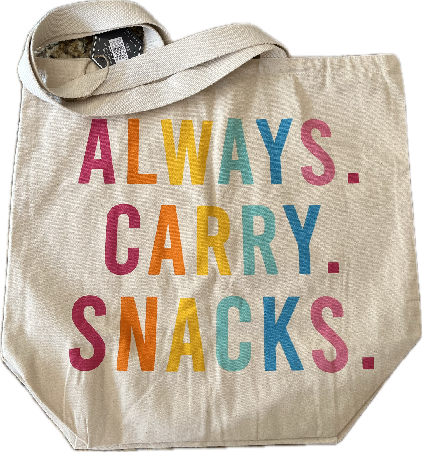 ALWAYS CARRY SNACKS tote bag