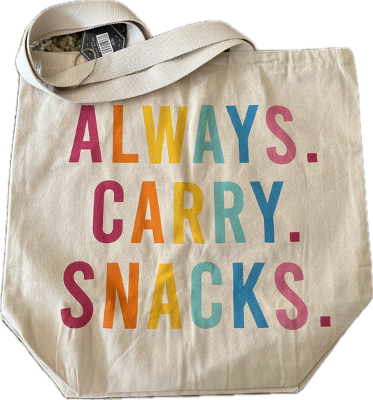 ALWAYS CARRY SNACKS tote bag