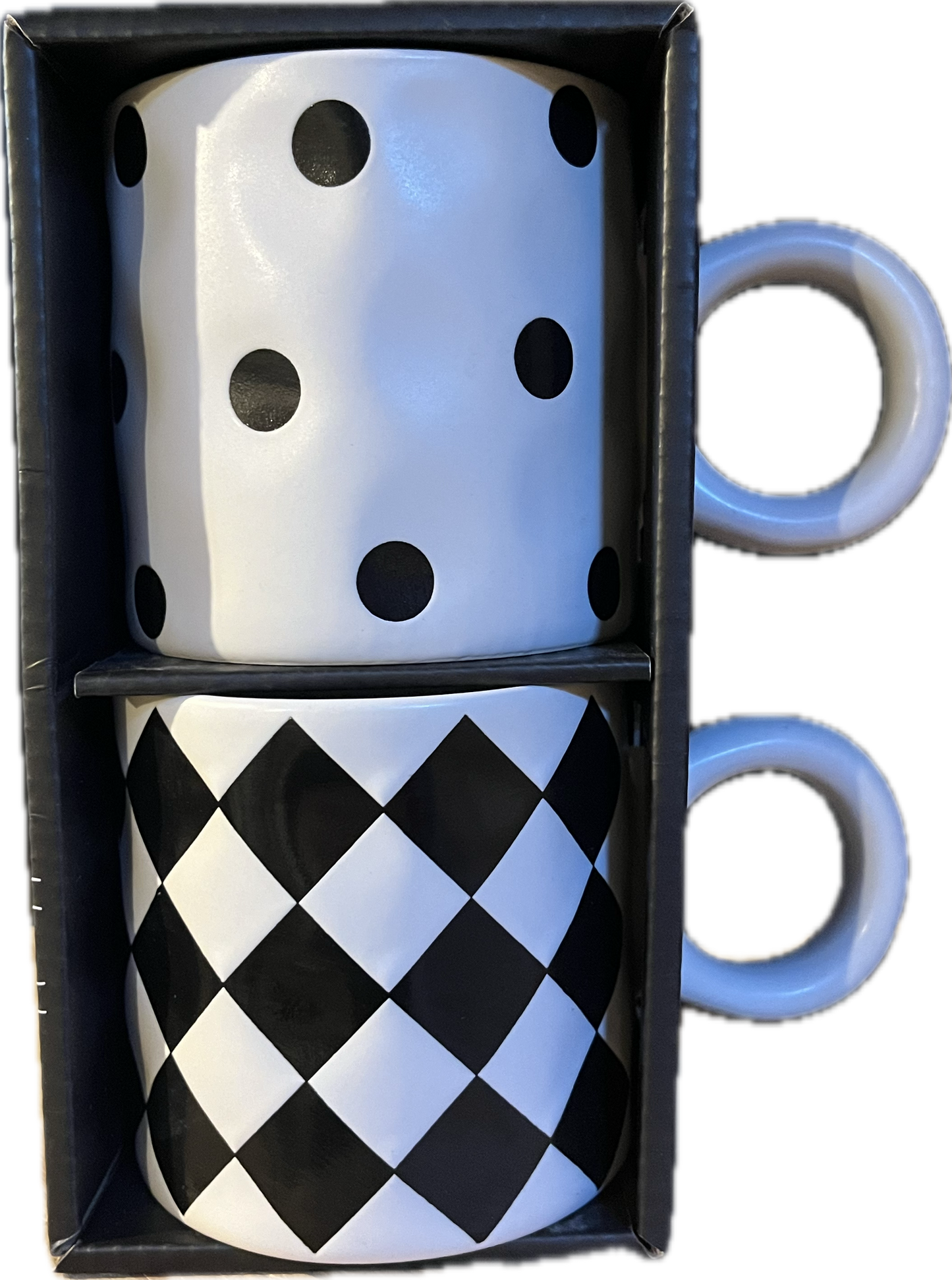 2 Black/White Mug set